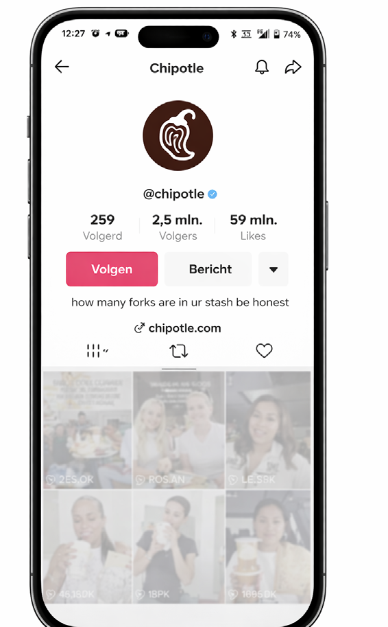 Chipotle TikTok brand profile as an example of researching non-competing brands